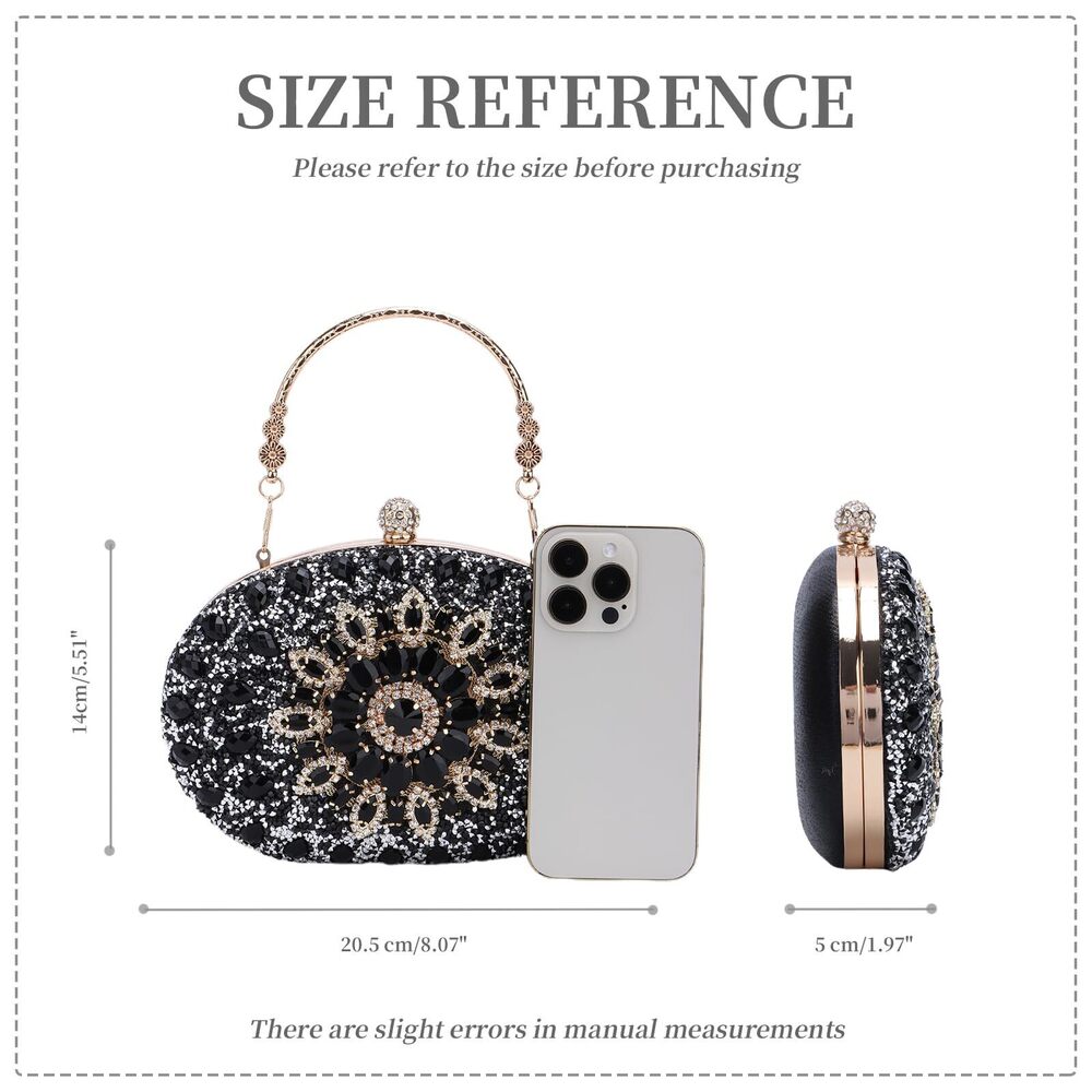3828 Clutch Purses Evening Bag Crystal Handbag Luxury Rhinestone Clutch - Picture 3 of 6